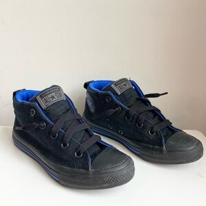 Converse All Star high top thick blue black size 2